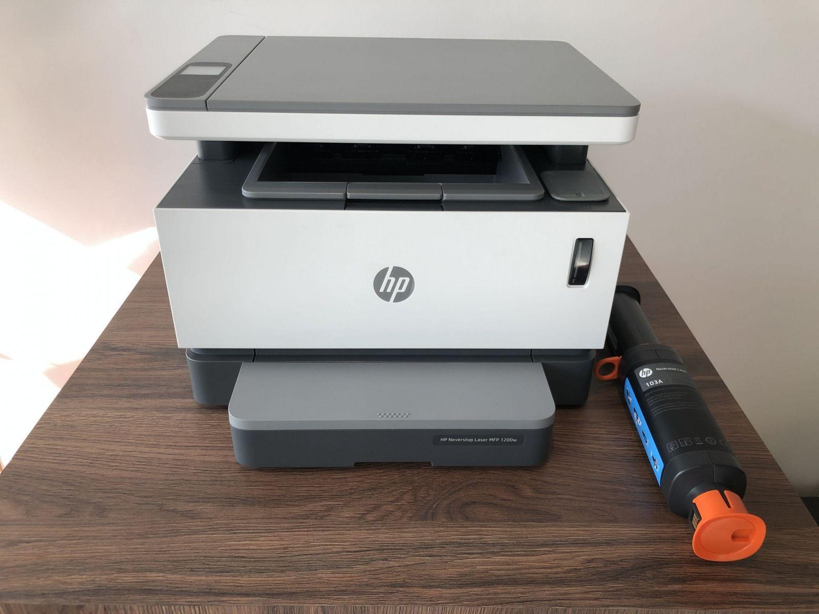 Print without cartridge.  Overview HP Neverstop Laser 1200w MFP Print without a cartridge.  Review of HP Neverstop Laser 1200w MFP