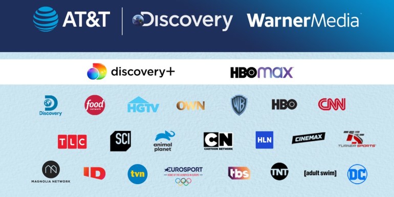 Warner Bros.  + HBO Max.  WarnerMedia and Discovery merge into one company